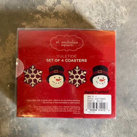 Kohl's Holiday Snowman And Flake Coaster Set Poshmark
